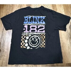 Black Blink-182 Graphic T-Shirt Size Large Short Sleeve Unisex